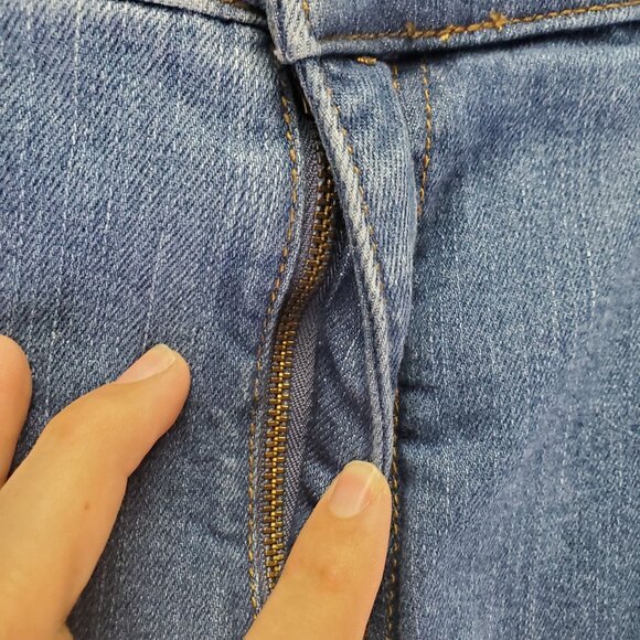 Denim & Co Jeans Womens 20W Blue Straight-Leg Stretch Denim Cuffed Ankle - Picture 10 of 12